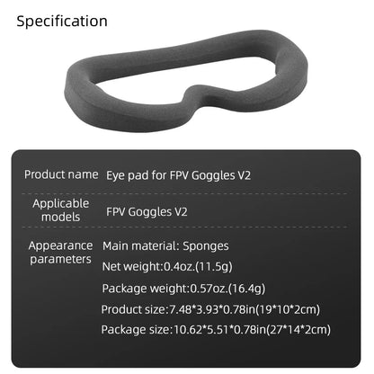 DJI FPV Combo V2 Eye Mask Pad – Replacement Sponge, Skin-Friendly Face Cover for Drone Goggles