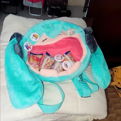 Hatsune Miku Shoulder Bag – Cute Anime Girl Plush Backpack, Kawaii Knapsack for Students & Kids Gifts