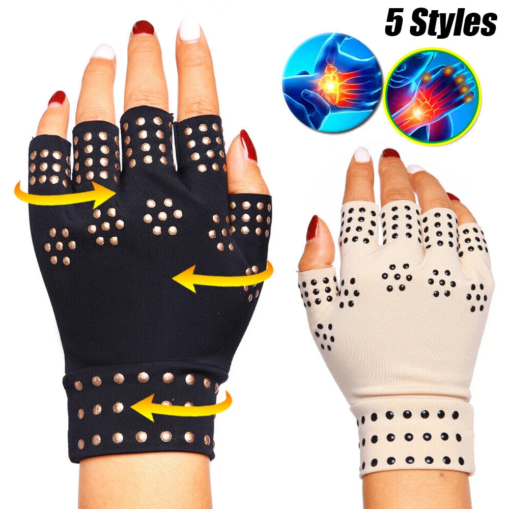 Magnetic Fingerless Arthritis Therapy Gloves – Pain Relief for Men & Women with Joint & Rheumatoid Hand Pain
