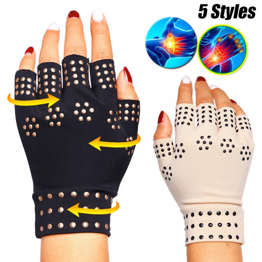 Magnetic Fingerless Arthritis Therapy Gloves – Pain Relief for Men & Women with Joint & Rheumatoid Hand Pain