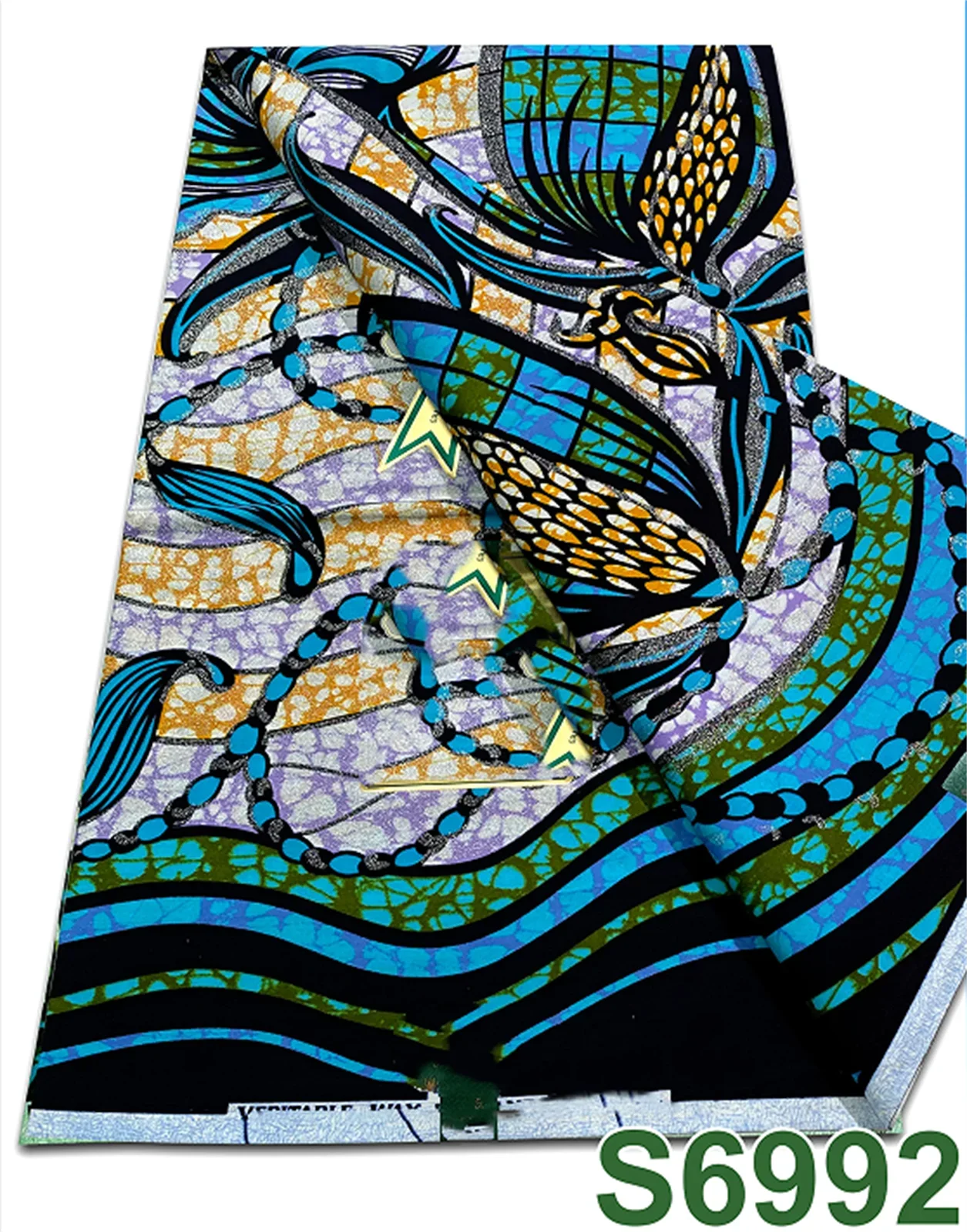 Original African Wax Print Fabric - 6 Yards 100% Cotton Nigerian Ankara Sewing Material
