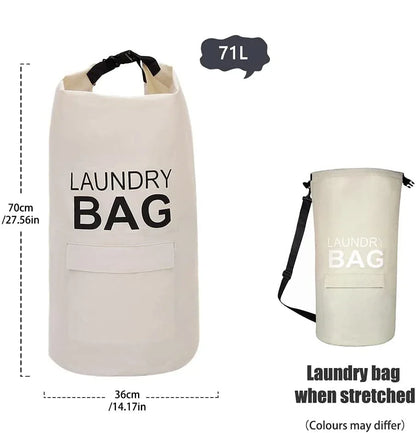 71L Laundry Backpack Hamper — Large Oxford Laundry Bag with Adjustable Shoulder Straps & Pocket