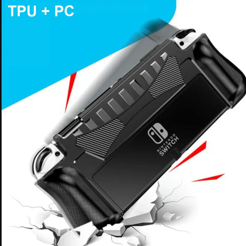 Protective Case for Nintendo Switch OLED – Ergonomic TPU Grip Shell, Dockable Cover for Comfort and Safety