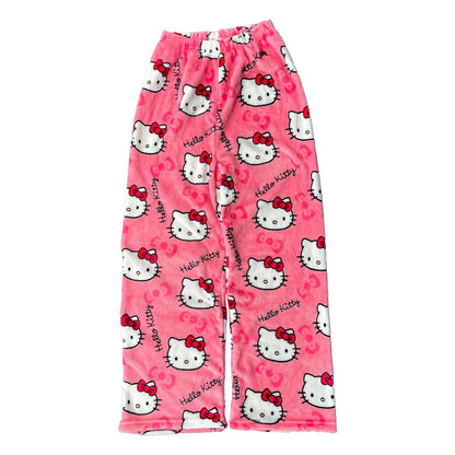 Y2K Hello Kitty Sanrio Pajama Pants – Women’s Anime Cartoon Sleepwear, Cozy Couple Home Trousers