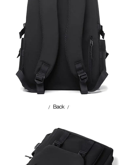 15 Inch Polyester Waterproof Men’s Backpack – Simple, Fashionable Student & Couple Computer Bag