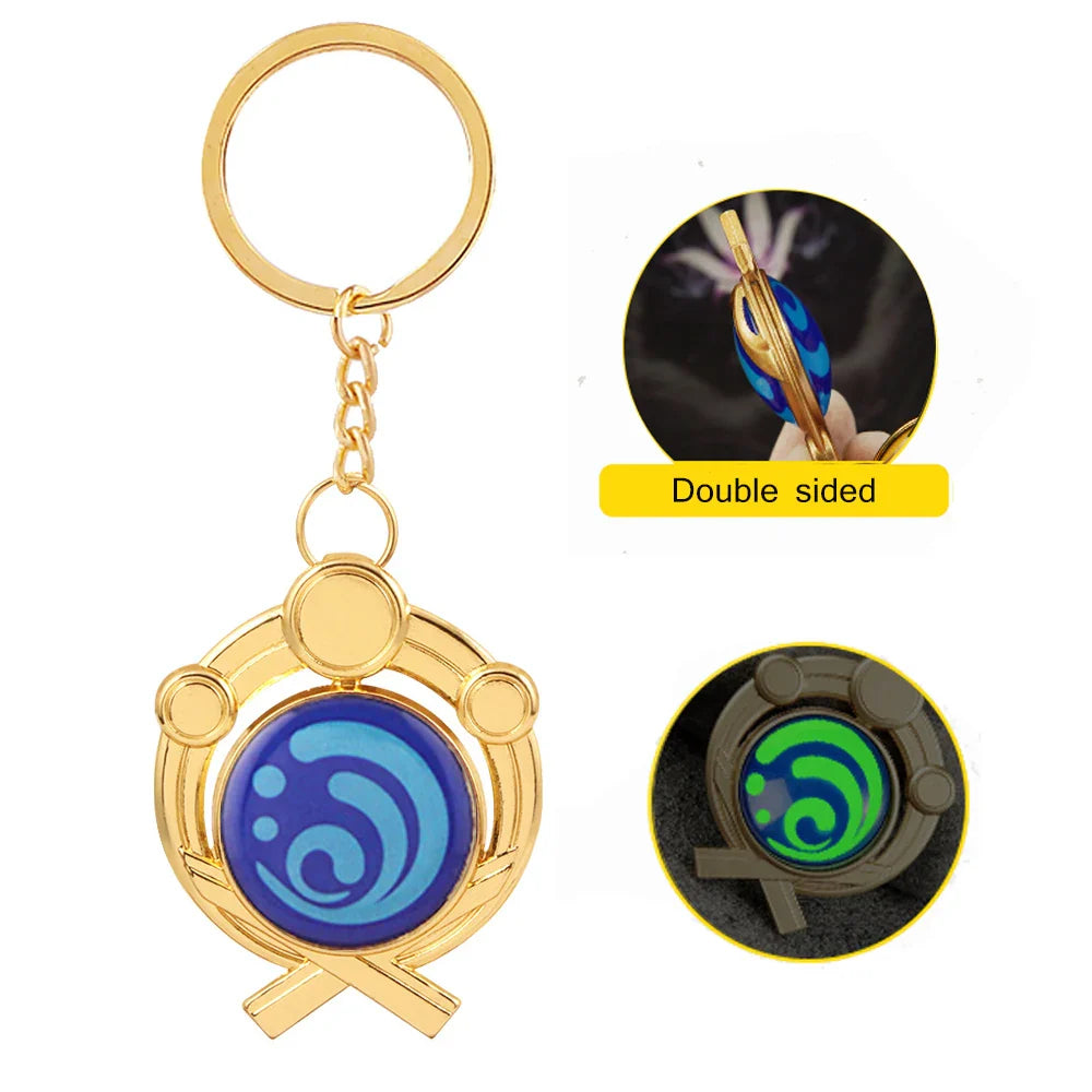 Genshin Impact Venti Eye Keychain 1:1 – Luminous Anime Cosplay Key Ring Backpack Pendant Gaming Accessories Gift