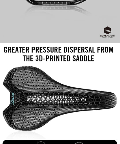 RYET Carbon 3D Printed Bike Saddle – Ultralight 175g Seat for Men & Women Road, MTB, Gravel, Triathlon Cycling
