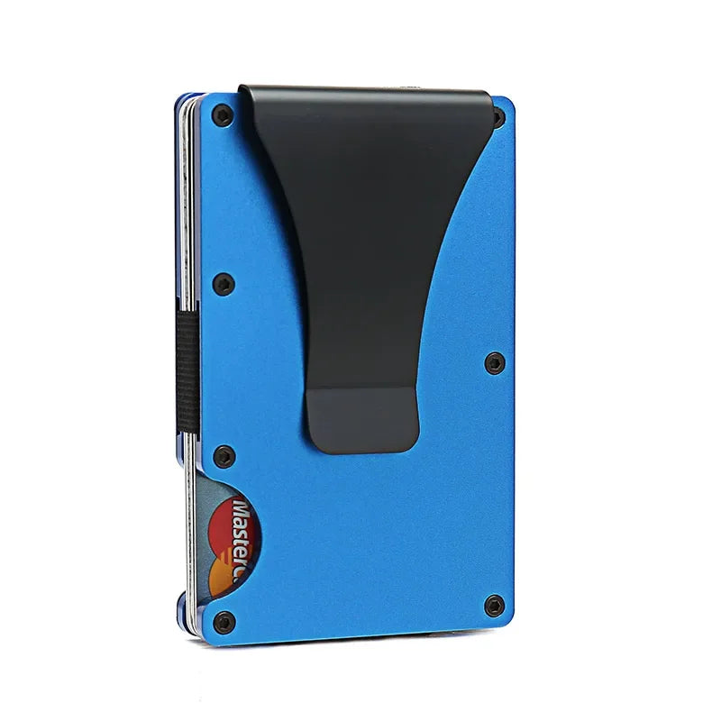 RFID Carbon Fiber Metal Wallet for Men – Slim Minimalist Card Holder, Thin Small Money Clip Purse