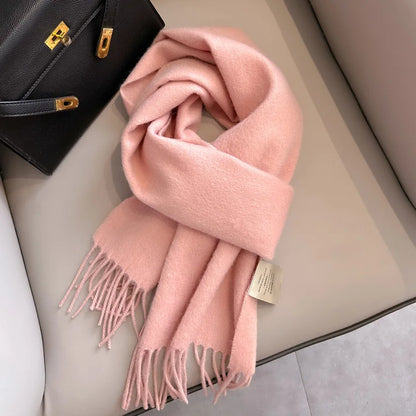 Winter Narrow Wool Scarf – 28 Colors, 100% Wool Solid Color Unisex Scarf for Men & Women, Warm and Cold-Proof
