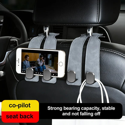 2-in-1 Universal Car Seat Headrest Hook – Double Hook Hanger Clip for Back Seat Storage Organizer & Car Interior Accessories
