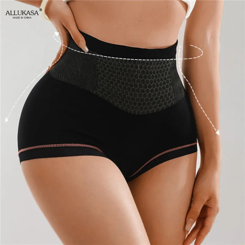 High Waist Women's Panties: Flat Belly Shaping Briefs with Breathable Mesh - Transparent Knickers for Tummy and Hip Lift