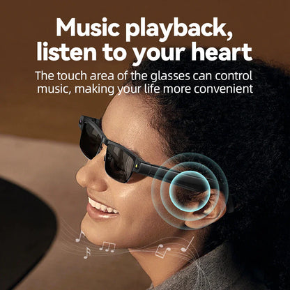 AI Smart Camera Glasses — 8MP with Bluetooth for Calls & Music, Object Recognition, and AI Translation