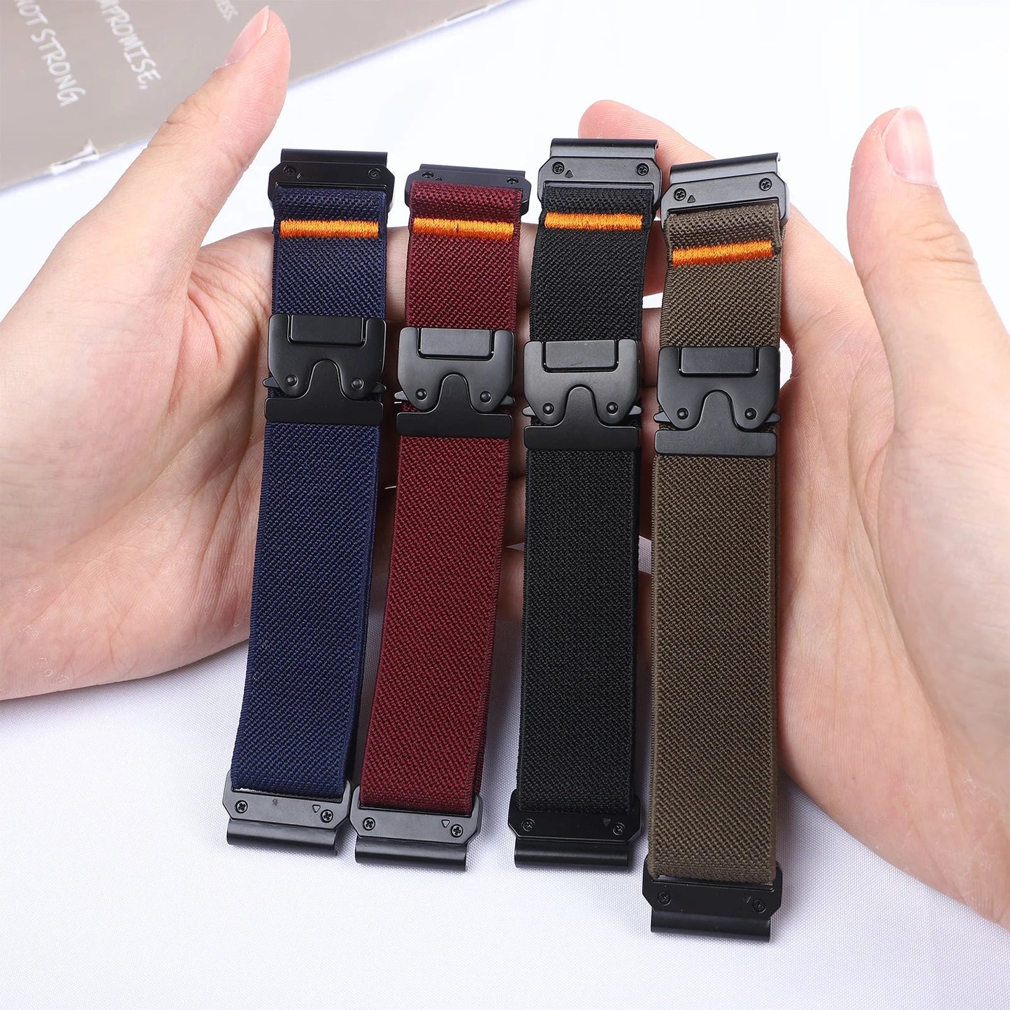 22mm QuickFit Nylon Strap for Garmin Fenix 8 7 6 5 Series, Venu 3, Tactix 7 – Parachute Style Replacement Watch Band 47mm