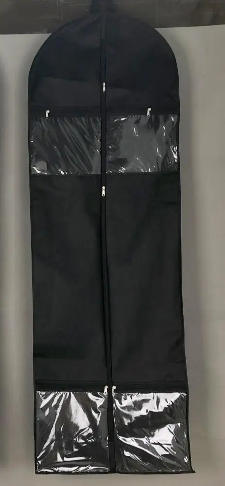Portable 70" Wedding Dress Garment Bag — Long Dress Cover with 4 Pockets, Handles & 10" Gusset for Women