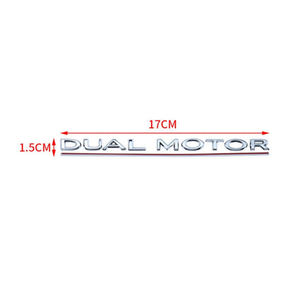 DUAL MOTOR Emblem for Tesla Model 3/Y/X/S — Chrome & Black/Red Trunk Badge Sticker, Car Styling