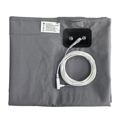 10% Silver Fiber Flat Bedsheet with Earthing Cord – Conductive Antistatic Health Protection & Stress Relief Sheet