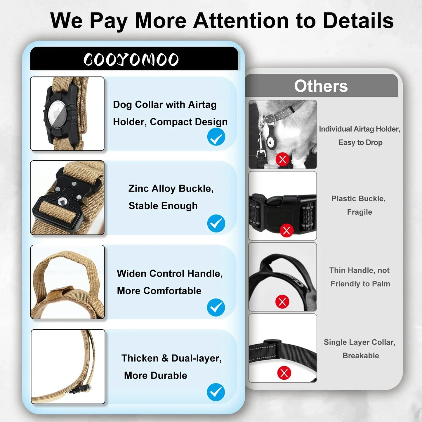 Adjustable Nylon AirTag Dog Collar with Metal Buckle – Anti-Lost Tactical Pet Tracking Accessory