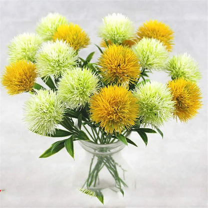 10PCS Artificial Dandelion Flower Bouquet – Mixed Plastic Fake Flowers for Wedding, Home, Party & DIY Table Decoration