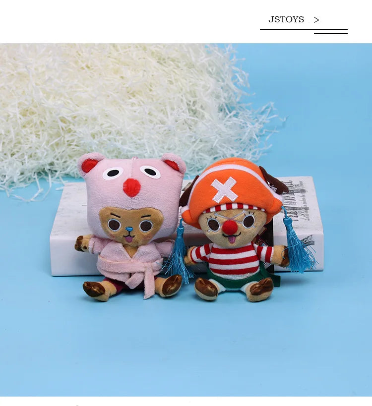 One Piece Plush Keychain Set — 14 Styles Including Tony Chopper, Luffy, Sanji, Sabo, Ace & Law | Anime Cartoon Stuffed Doll Pendant Gifts