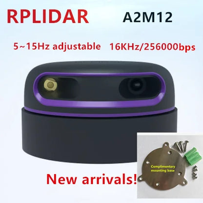 SLAMTEC RPLIDAR A2M12 – 360° Laser Range Scanner, 12m Triangular Lidar Mapper Sensor Measurement Tool