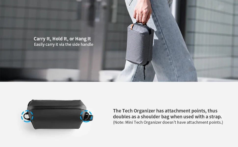PGYTECH Waterproof Tech Organizer Pouch – Small Electronics Bag for Cables, Phones & Batteries