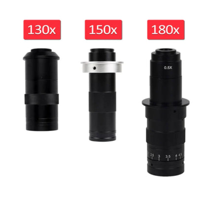 4K 48MP HDMI USB Industrial Microscope Camera – 1-130X/150X/180X Zoom C Lens for Soldering & Repair