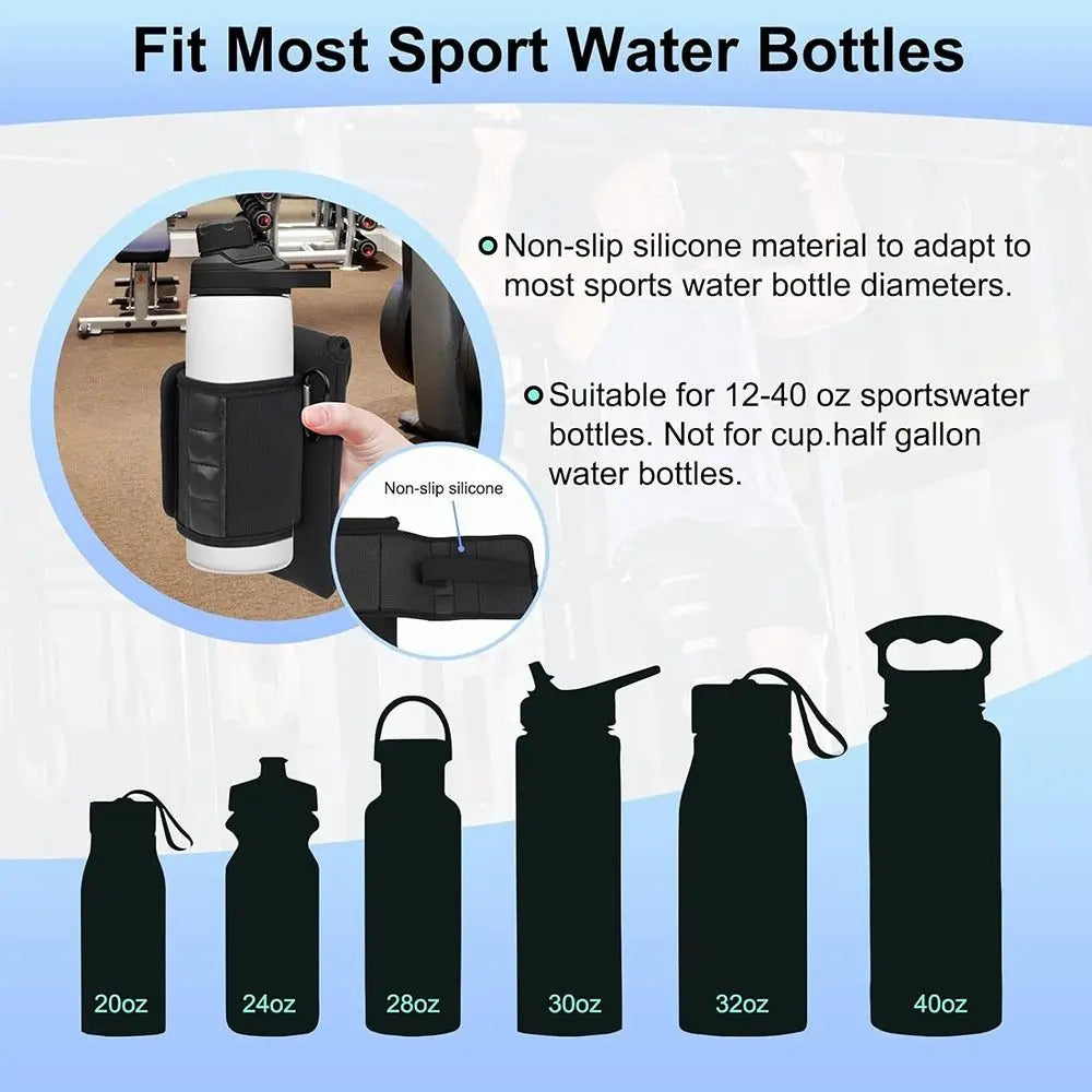 Universal Water Bottle Elastic Sleeve – Reusable Waterproof Gym Bag Accessory with Magnetic Pocket