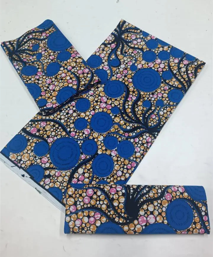 100% Cotton Ankara Fabric - High Quality African Print Batik Real Wax Pagne 6 Yards for Stylish Sewing