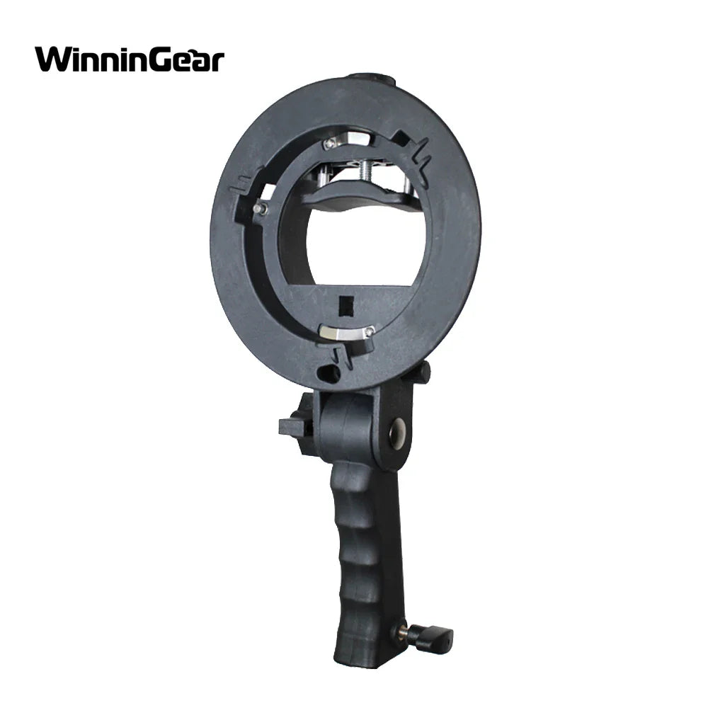 Handheld S-Type Bracket Holder with Bowens Mount — Compatible with Speedlite Flash, Softbox, Snoot & Umbrella