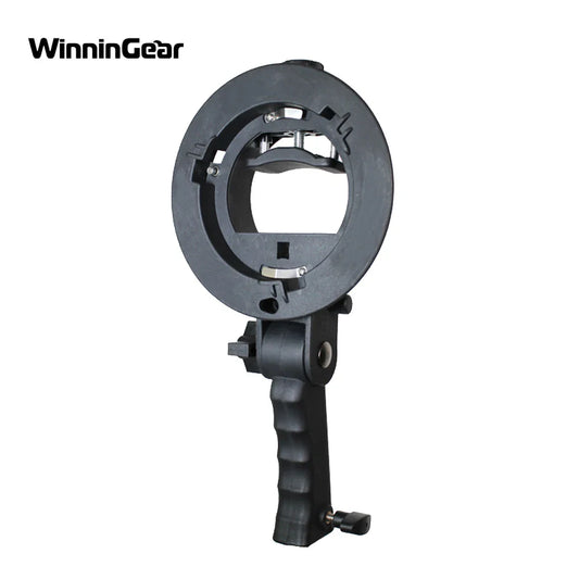 Handheld S-Type Bracket Holder with Bowens Mount — Compatible with Speedlite Flash, Softbox, Snoot & Umbrella