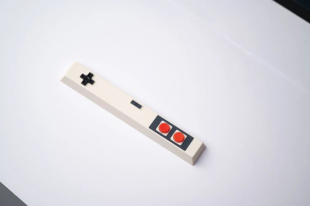 Retro Gamepad Keycap 6.25u Spacebar – Artisan ABS Keycap for MX Switches, Black & White for Mechanical Gaming Keyboards