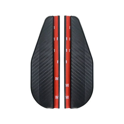 2PCS Carbon Fiber Car Rearview Mirror Rain & Sun Shields – Clear Vision Protector