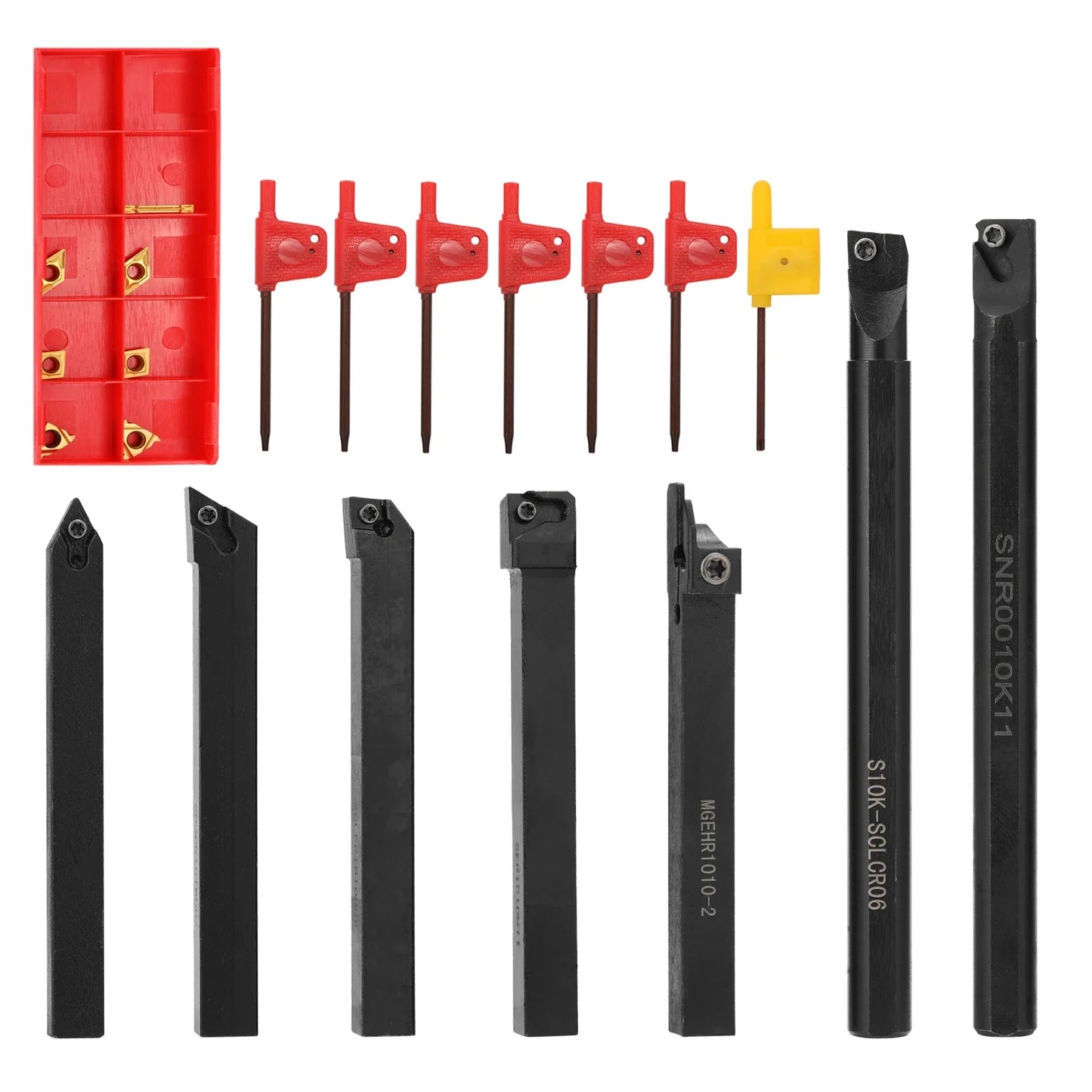 8-16mm Lathe Turning Tool Holder — Boring Bar & CNC Metal Cutter Rod with Shank and Inserts
