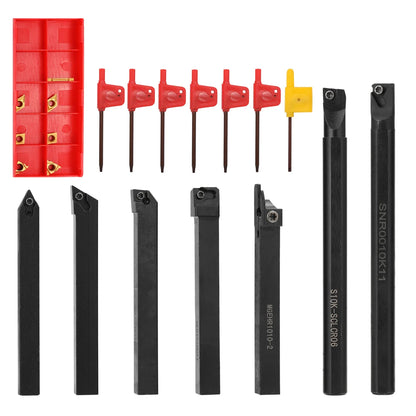 8-16mm Lathe Turning Tool Holder — Boring Bar & CNC Metal Cutter Rod with Shank and Inserts