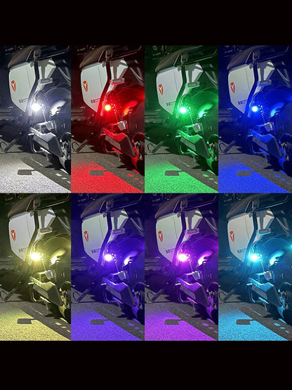 Wireless RGB LED Aircraft Strobe Lights - Motorcycle Flash Position Warning Lights - for Airplanes, Helicopters, and More