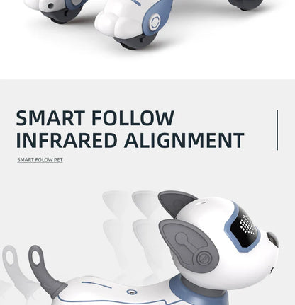 2-in-1 Intelligent Remote Control Robot Dog – Programmable Stunt & Voice Command Toy with Touch & Music for Kids