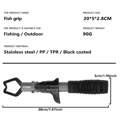 Stainless Steel Fishing Gripper - Professional Fish Lip Grabber Clip for Secure Fish Handling & Tackle