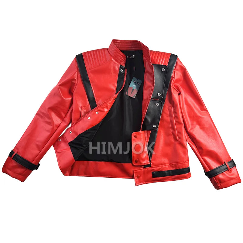 Michael Jackson Thriller Costume Jacket — Red Leather Jacket for Women & Men, Halloween & Christmas Party Outfit
