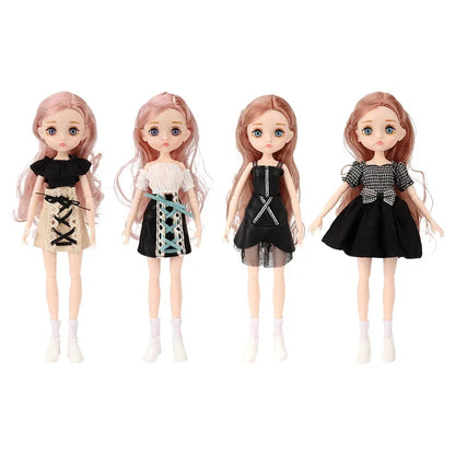 26cm BJD Doll for Girls – Purple Hair Fashion Princess with Big Eyes & Accessories Gift