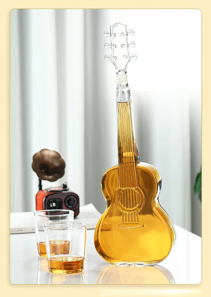 High Borosilicate Glass Wine Decanter – Guitar & Violin Shaped Thickened Transparent Bottle, Decorative Craft Wine Set