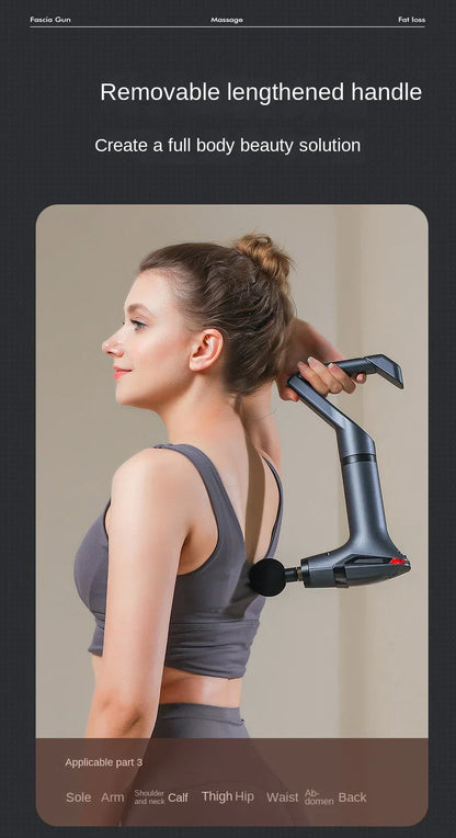 Multifunctional Deep Tissue Massage Gun – Long-Handle Electric Percussion Muscle Relaxer