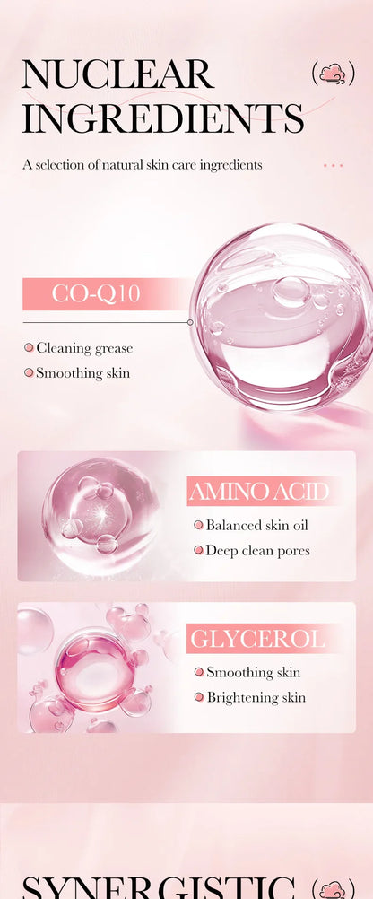 SAODER Q10 & Vitamin C Facial Cleanser — Moisturizing Brightening Face Wash Foam for Gentle Skin Cleansing