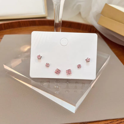New S925 Silver Needle Stud Earrings Set – Simple & Cute Mini Earrings for Women & Girls, Exquisite Jewelry Gift