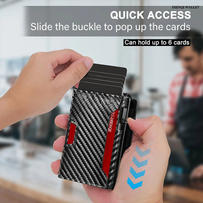 Carbon Fiber RFID Men’s Wallet — Slim Anti-Theft Credit Card Holder