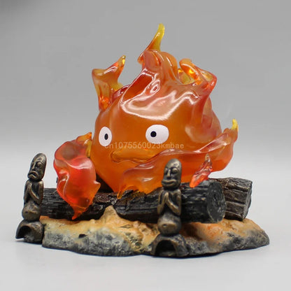 Calcifer 12cm PVC Figure – Kawaii Action Figurine with Light, Desktop Decoration & Kids Birthday Gift