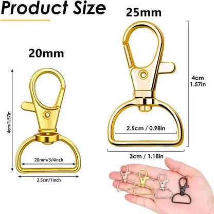 10pcs Metal Swivel Lobster Claw Clasp Hooks – Keychain Lanyard Snap Hooks for Crafting, Key Rings, Bags & Purse Accessories