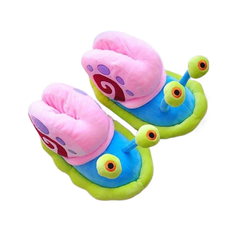SpongeBob Gary Plush Slippers — Soft Cotton Cartoon Shoes for Boys & Girls, Warm Winter Home Footwear
