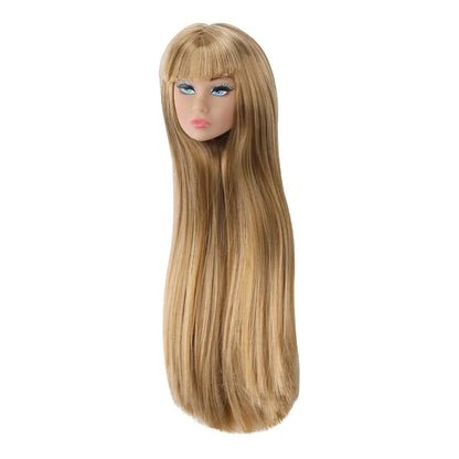 1/6 Supermodel Doll with Movable Joints – Flat Bangs Straight Hair Body & Head Accessories (White/Normal/Black Skin)