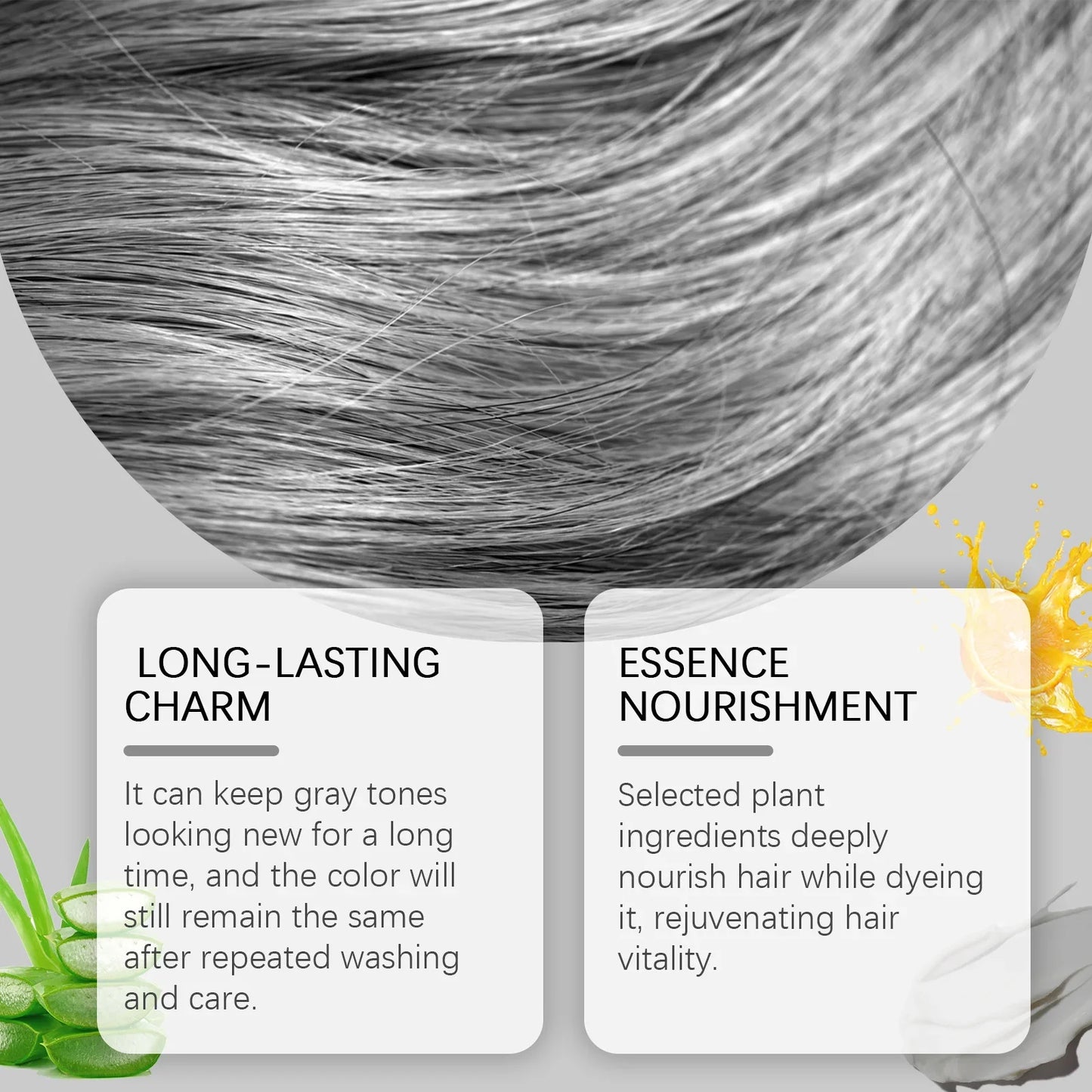 Gray Hair Dye Cream - Smoky Silver Gray Permanent Hair Color Wax for Women & Men