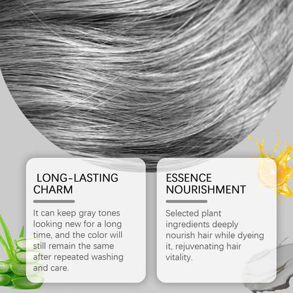 Gray Hair Dye Cream - Smoky Silver Gray Permanent Hair Color Wax for Women & Men